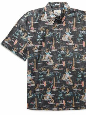 3/$118❤️Limited Issue Reyn Spooner Tiki Dudes Short Sleeve Button Down Shirt